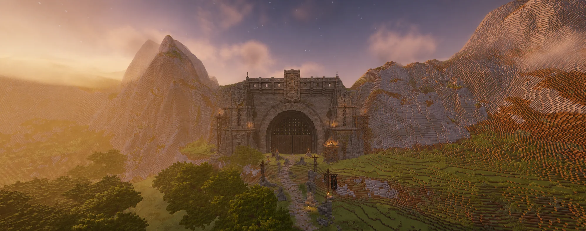 A fortified mountain gate guarding the AORIS vault